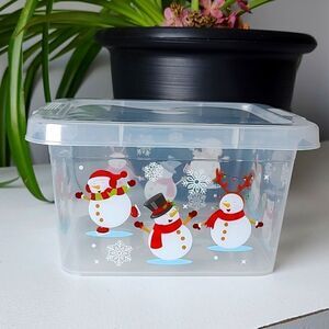 Plastic‎ Clear Festive Winter & Christmas Snowman Tote